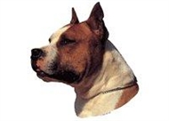 American staffordshire terrier Rød/ hvid - 8 cm - 4 stk.